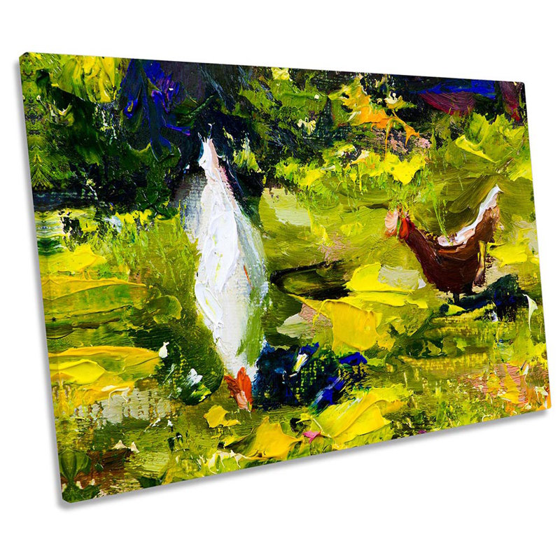 Chickens Hens Repro - Wrapped Canvas Print, 30.5cm H x 45.7cm W x 2cm D