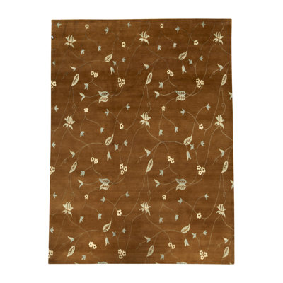 Floral Area Rug in Dark Orange/Yellow