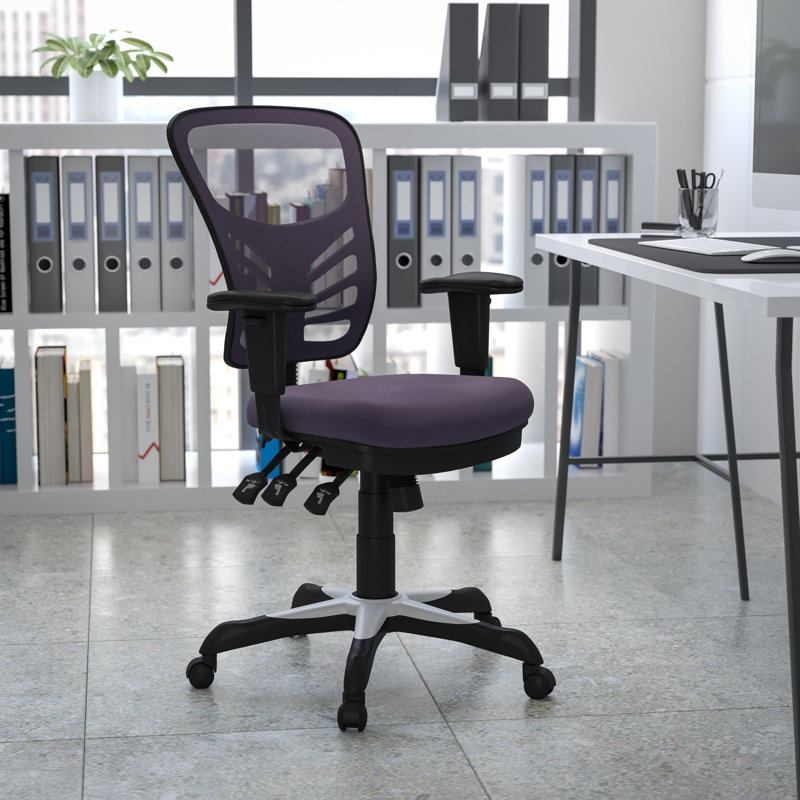 Mid-Back Mesh Multifunction Executive Swivel Ergonomic Office Chair with Adjustable Arms, Dark Grey
