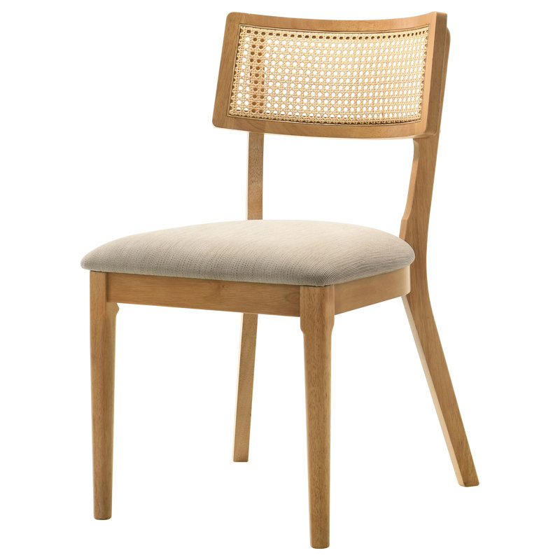Chaise d'appoint Fabra à dossier en rotin couleur miel et blé (lot de 2)
