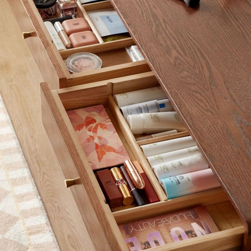 Coiffeuse avec miroir, 6 tiroirs