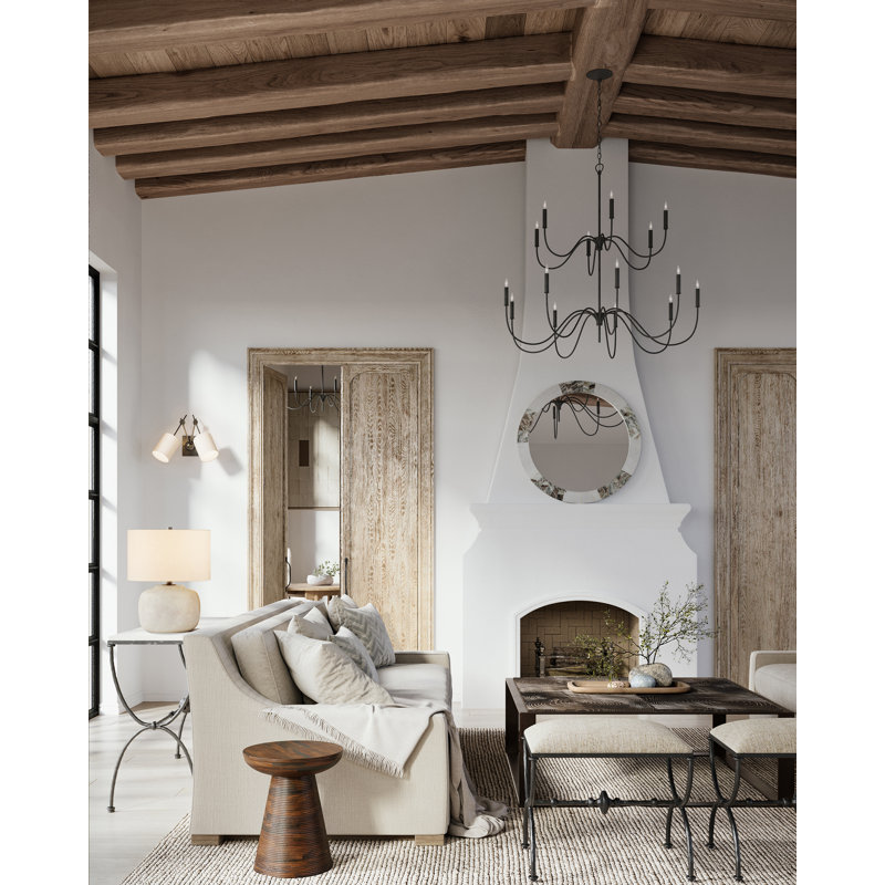 Tirrell 15 - Light Wrought Iron Dimmable Classic / Traditional Chandelier