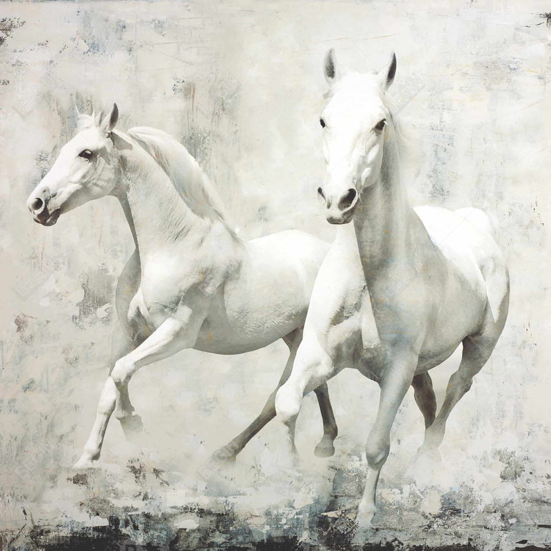 «Deux chevaux blancs qui courent»