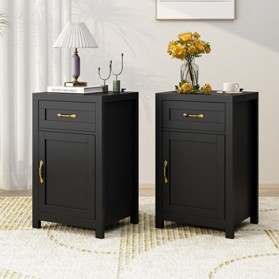 Set Of 2 Nightstand With Drawer