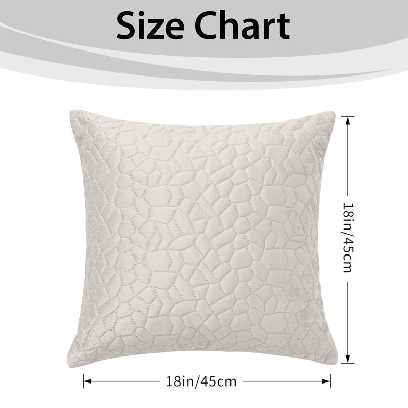 Aspire Homeware Geometric Square Velvet Cushion Covers, Pack of 12, White