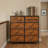 10-Drawer Fabric Storage Dresser (Rustic Brown)