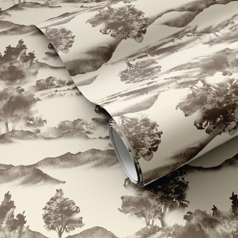 Abundance Floral Wallpaper Roll, W12" x H8", Abundance Taupe II