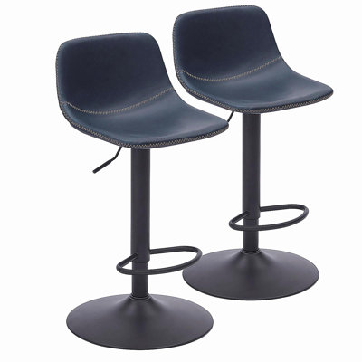 Ensemble de 2 tabourets de bar réglables, tabourets de bar pivotants modernes et tabourets de bar en cuir PU