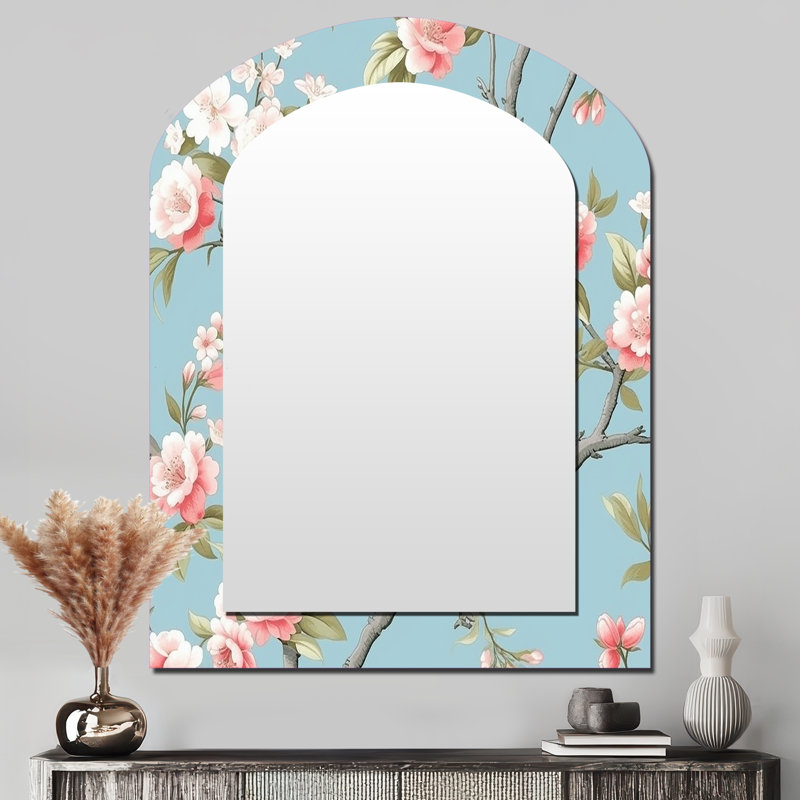 Leny - Miroir floral en métal, 43 po x 33 po