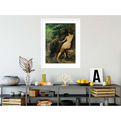 «The Source or Bather at the Source» par Gustave Courbet, impression giclée encadrée