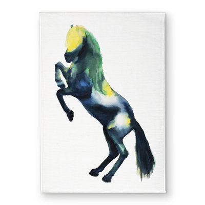 Greeting horse Green Livingroom indoor outdoor door mat | Home Decor