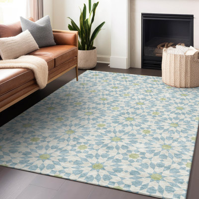 Premium Machine Washable Tweedy Sky Rug