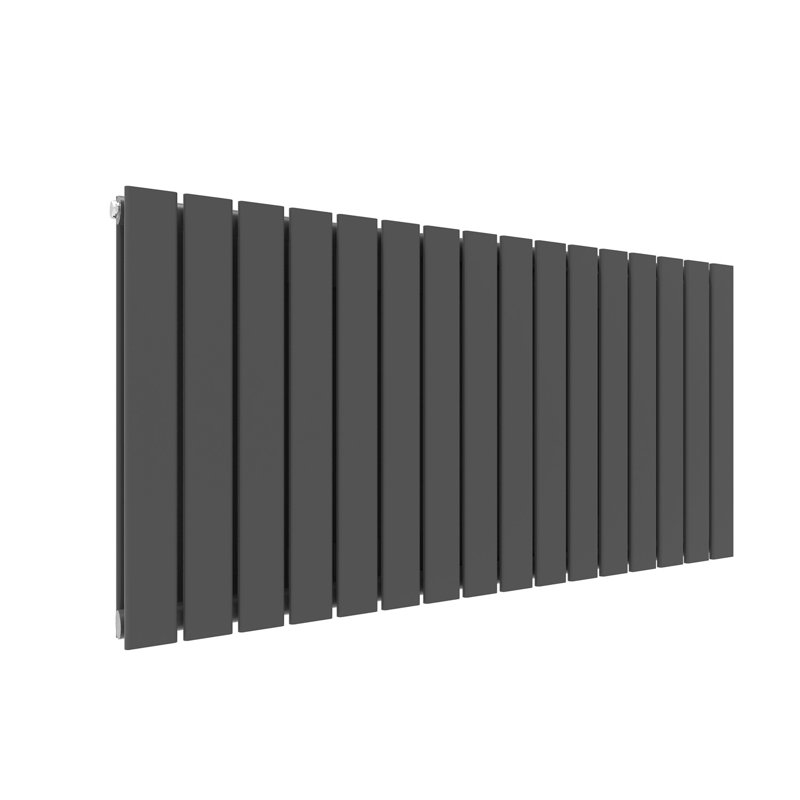 Tanya Horizontal Designer Radiator, Anthracite, 60cm H x 121.6cm W x 6.1cm D