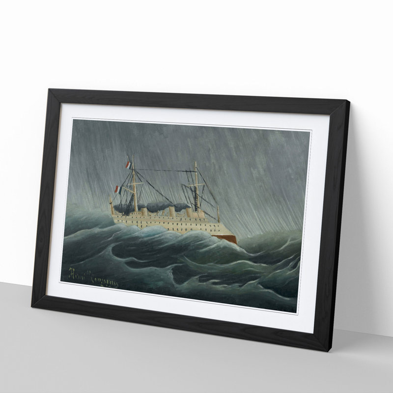 Candore Acarcio by Henri Rousseau - Picture Frame Painting, 48cm H x 65cm W x 2cm D, Black Framed