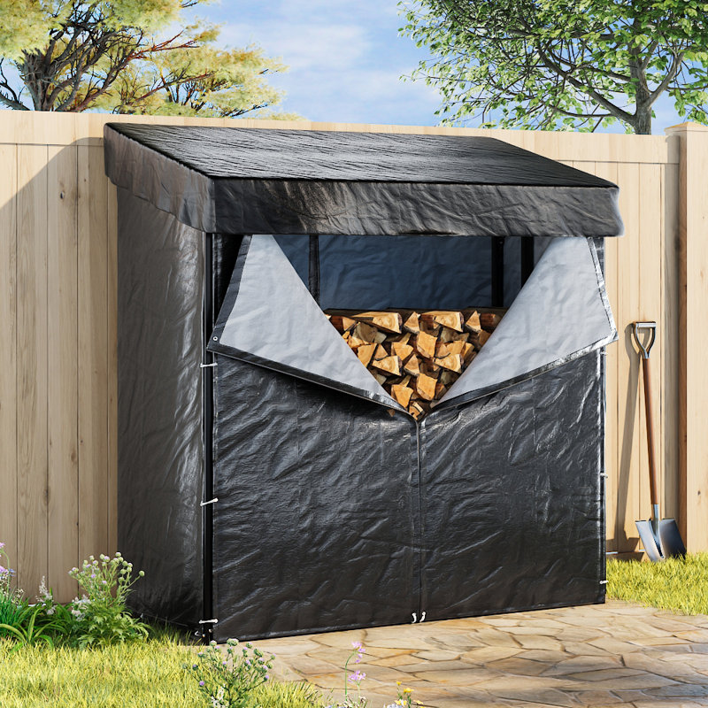 Brookens 185cm W x 70cm D Metal Log Store