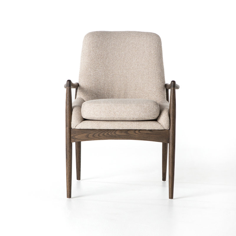 Braden Upholstered Arm Chair, White Teddy