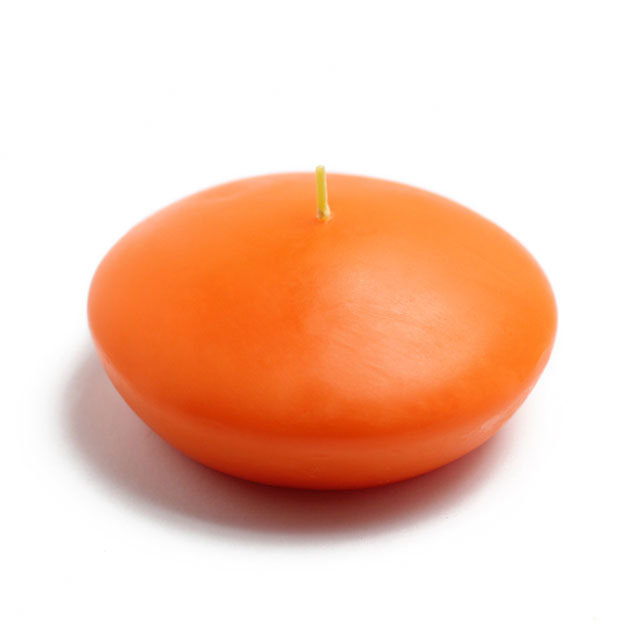 Ensemble de bougies flottantes non parfumées, Orange, H 1,8 po x 4 po de diamètre, Ensemble de 3