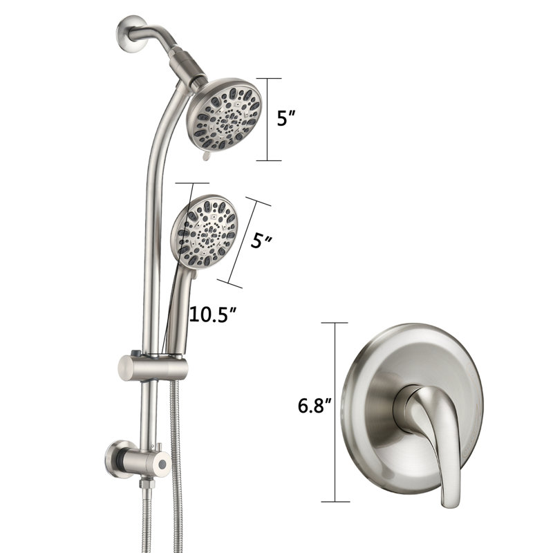 Système de spa à double pomme de douche, Nickel brossé