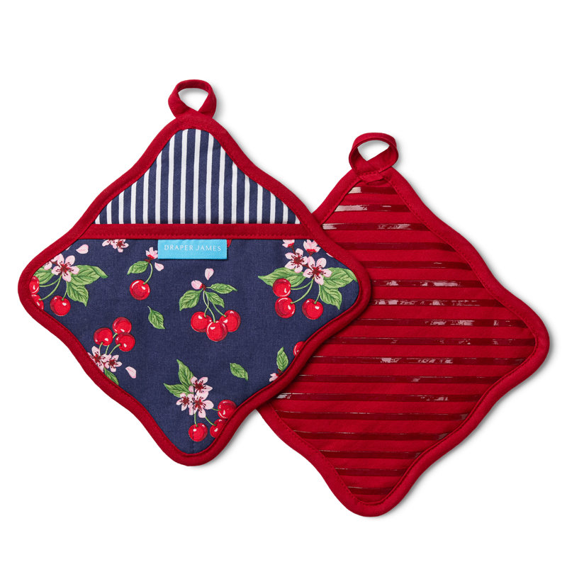 Ensemble de 2 porte-casseroles DRAPER James Cherry Blossom Scallop Edge
