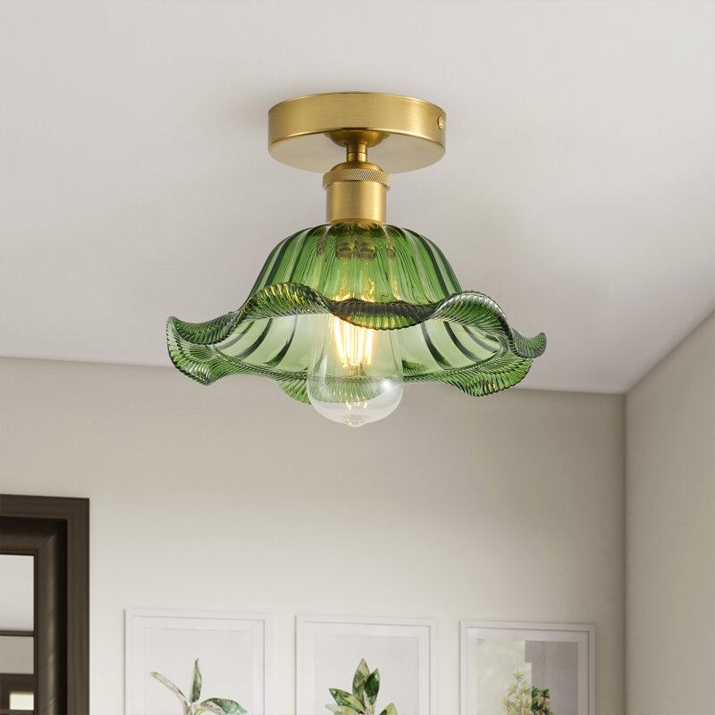 1-plafonnier en verre à intensité variable vert