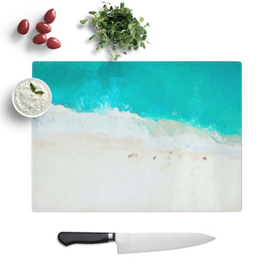 Tempered Glass Cancun Beach in Mexico Chopping Board