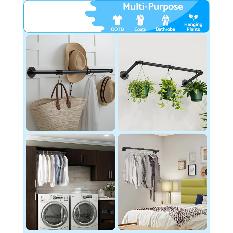 60cm Wall Mounted Clothes Rack