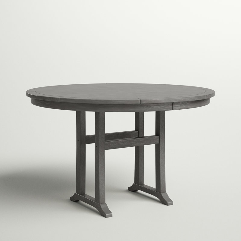 Nautical Trestle 48" Round Dining Table, Slate Gray
