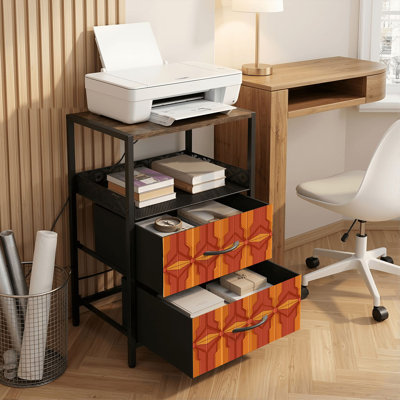 Table de chevet 2 tiroirs avec station de charge, table de chevet de chambre à coucher avec ports USB et prises ouvertes - tablette noire