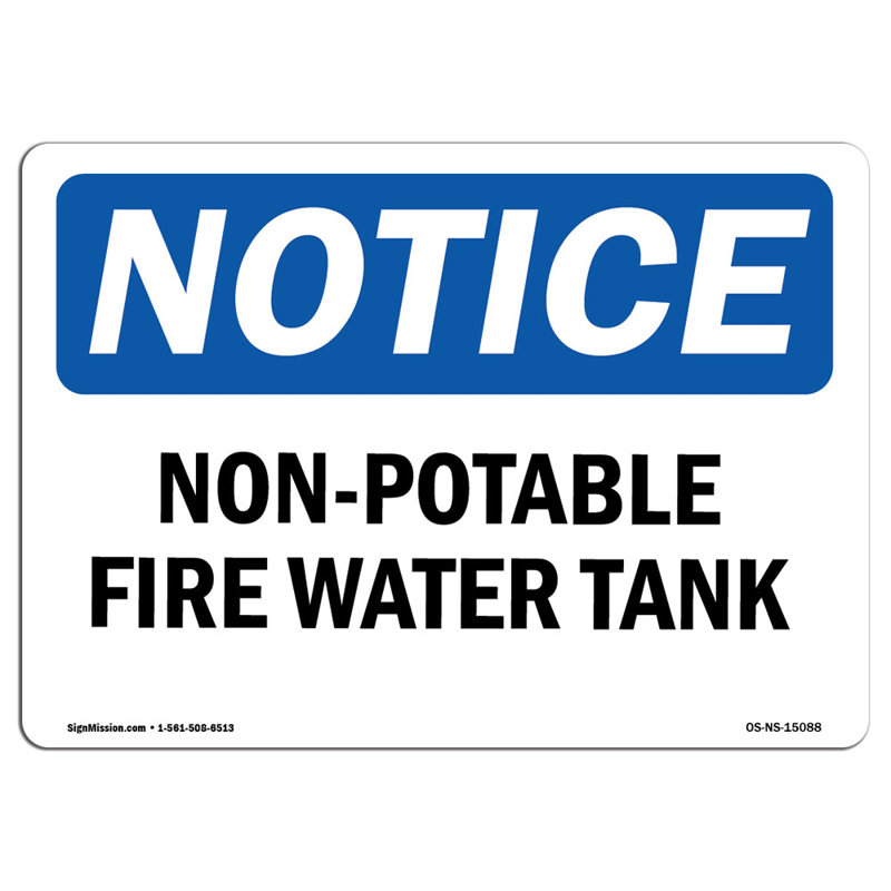 Enseigne non-potable en aluminium 18 x 24, H 18 po x l 24 po x P 0,1 po