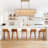 14 - Light 40" Gold Alabaster Rectangular Chandelier 2-tier Kitchen Island Lights For Dining Room