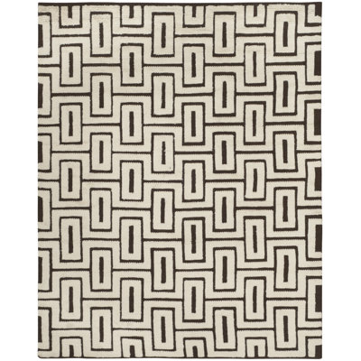 Tapis géométrique en laine / coton noué à la main Raeleigh