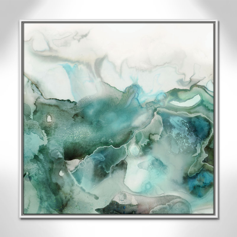 «Mint Bubbles I Print» par Casa Fine Arts, Blanc, H 31,5 po x l 31,5 po