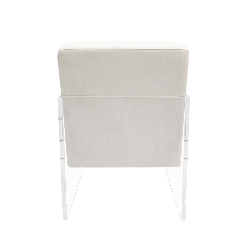 Tribecca 24" Wide Velvet Armchair, Ivory Velvet