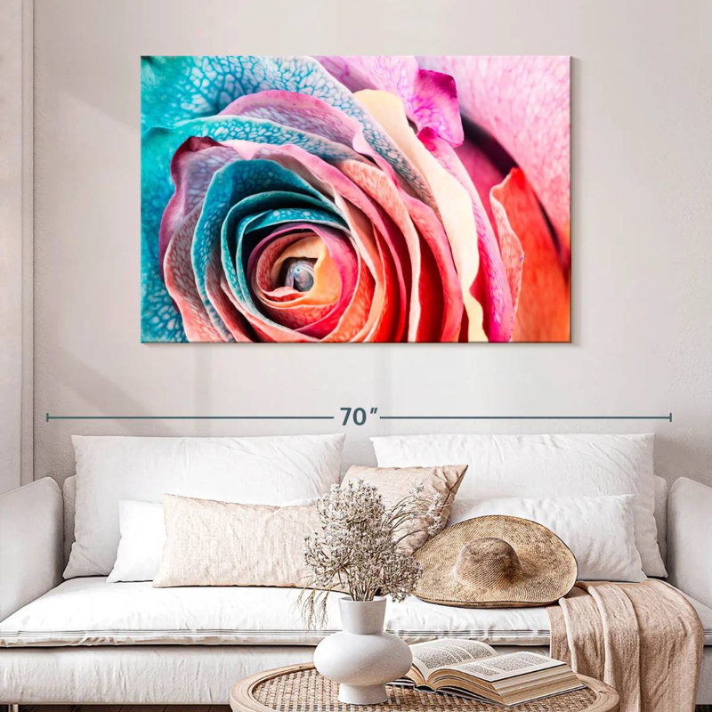 Rose colorée Harnek, H 32 po x l 48 po
