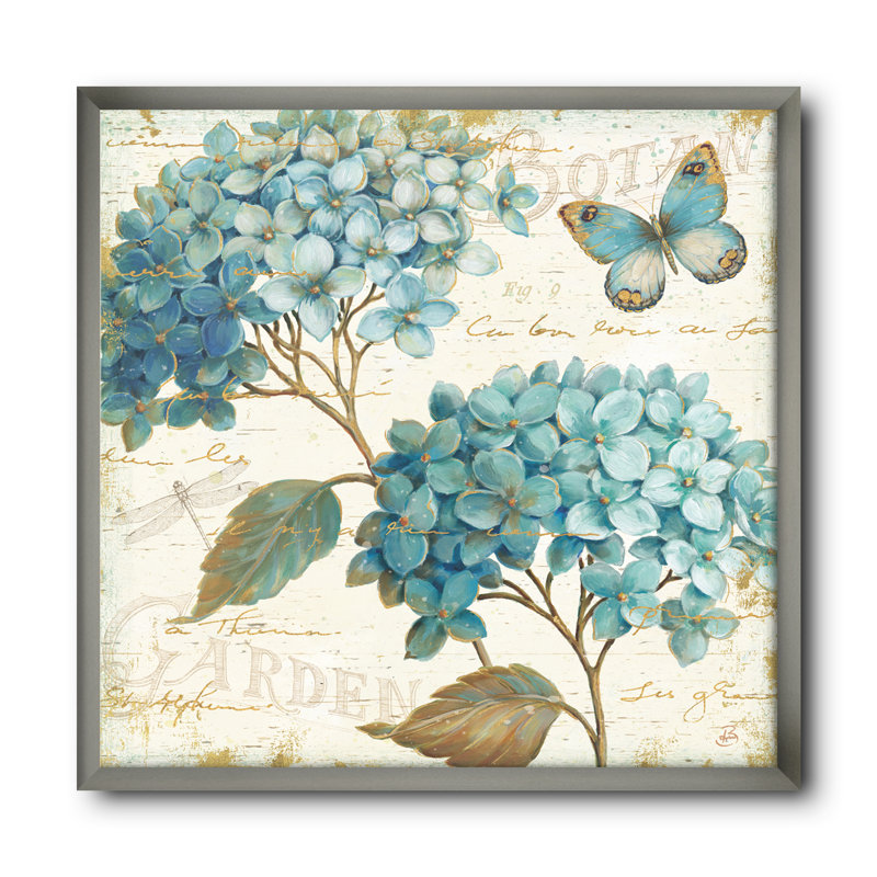 « papillon bleu papillon i », reproduction d’image sur toile, H 16 po x l 16 po x P 1 po, Cadre argenté