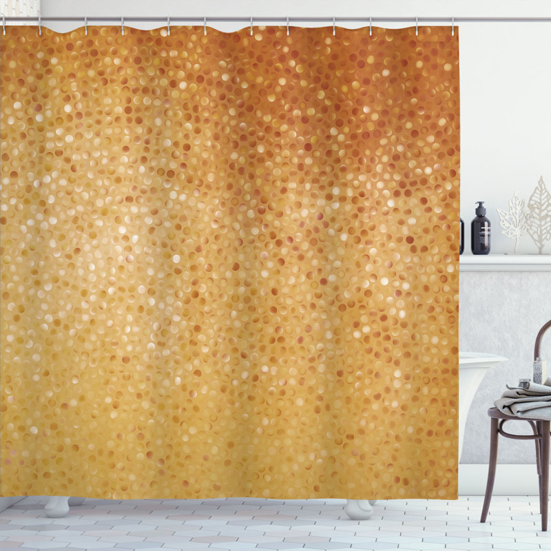 Ensemble de rideau de douche + crochets, Orange brûlé, H 70 po x l 69 po