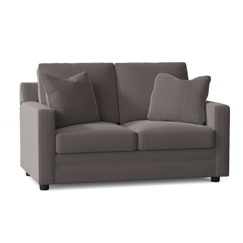 Aukai Upholstered 58'' Sleeper Sofa, Zuma Charcoal Textured Linen