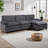 113" Modern L-Shaped Corduroy Sectional Sofa with Ottoman, 3+1 Seater Cloud Couch featuring 35D High-Resilience Sponge, Cup Holders & Storage Bags, Double-Layer Thick Cushion-1407570608