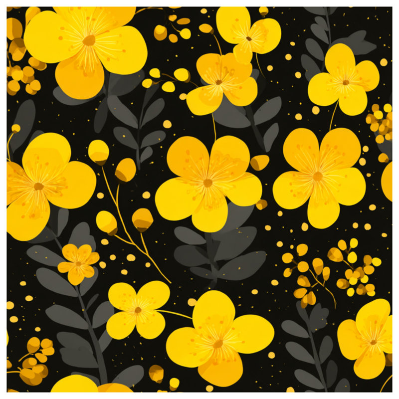 Couvre-lit matelassé jaune à motif floral toutes tailles, Grand lit