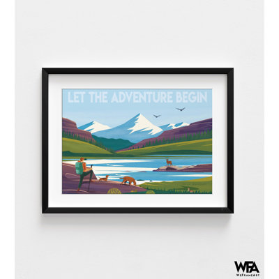 Affiche de montagne enneigée, idée de cadeau pour les randonneurs, décor de chambre Forest Air Bnb, affiche de Lake Hotel, cadeau d'anniversaire pour enfants, idée de cadeau pour les amoureux de la nature