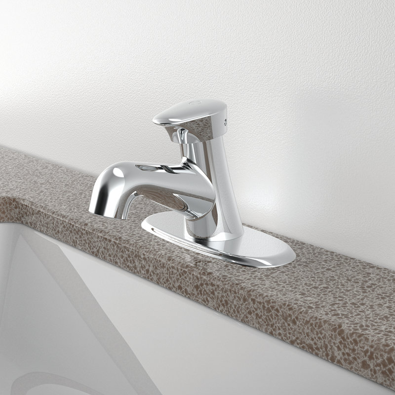Easy-Push Single Hole Bathroom Faucet