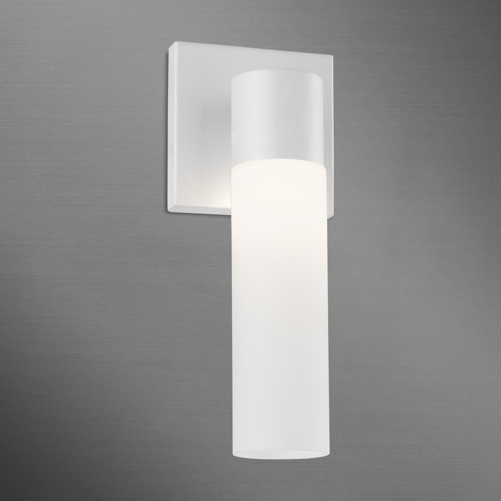 Fulton Single Light Glass Dimmable Armed Sconce, Textured White