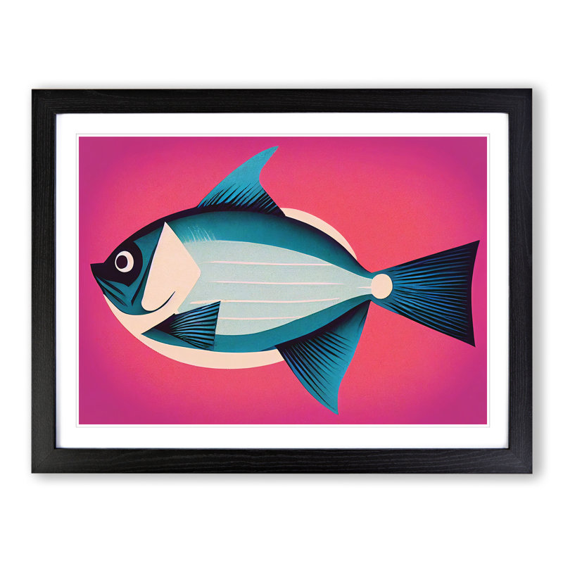 XH1022-1703X Brilliant Fish - Single Picture Frame Print, Black Framed, 34cm H x 46cm W x 2cm D