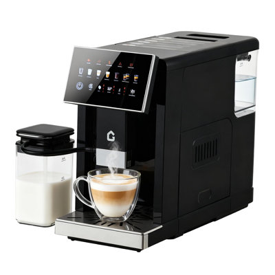 Cafetière à espresso de troisième génération avec mousseur à lait - cafetière / moulin amovible, grosseur / saveur réglable, volume de café / lait à 3 niveaux, réservoir de lait amovible pour baristas maison