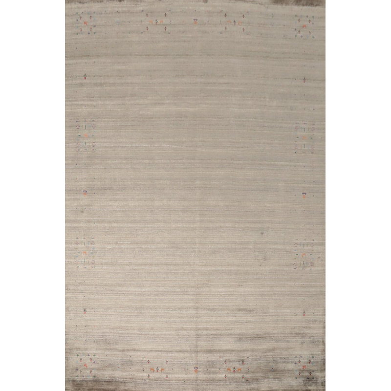 Handmade Silk Gabbeh Style Large Area Rug 9x12