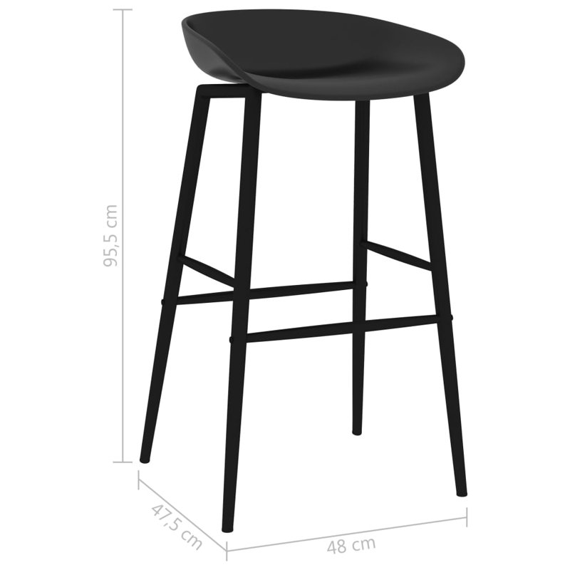 Bettye Counter Stool with Metal Frame, Black, Black