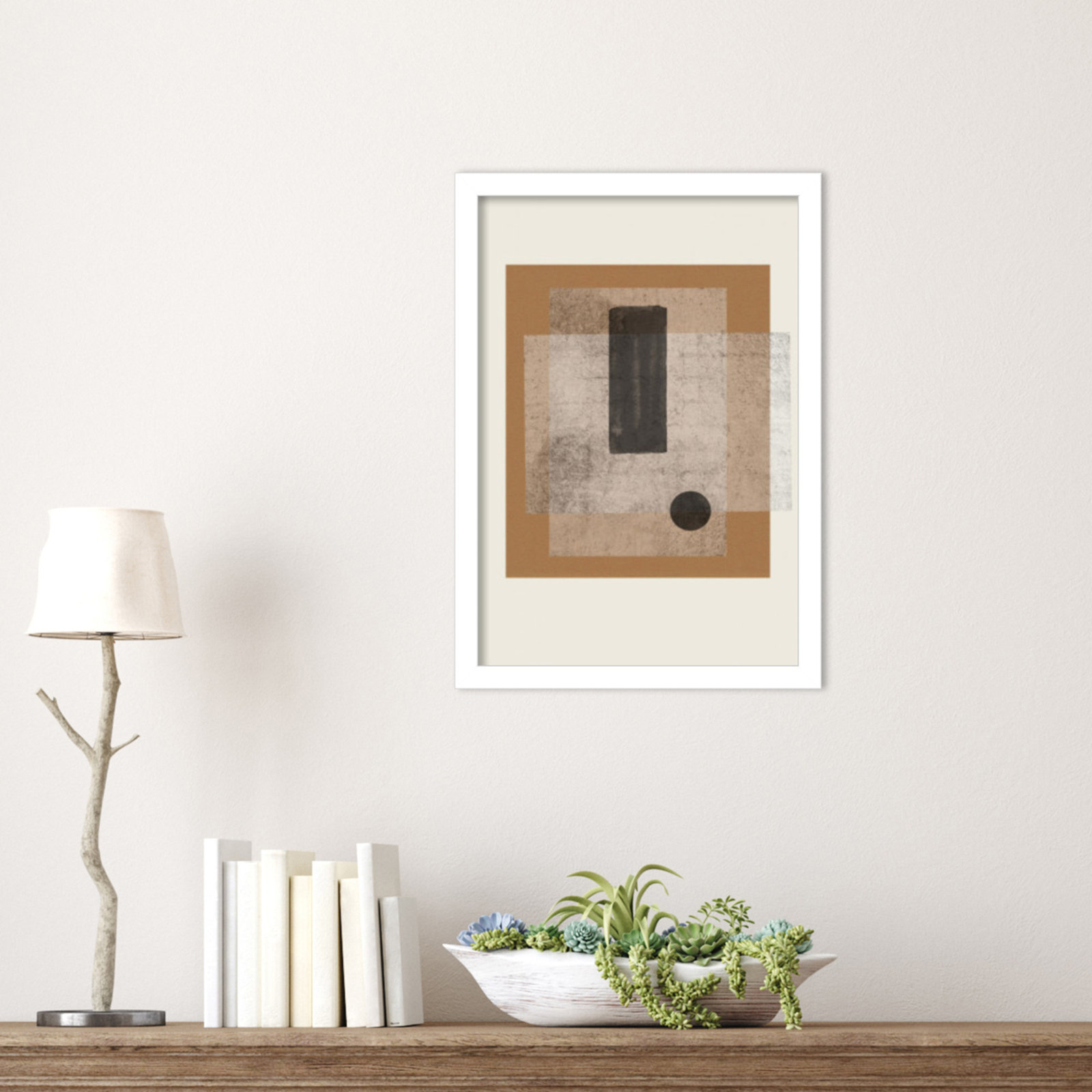 Riverwalk "Composition III" Print, White, 17" H x 12" W