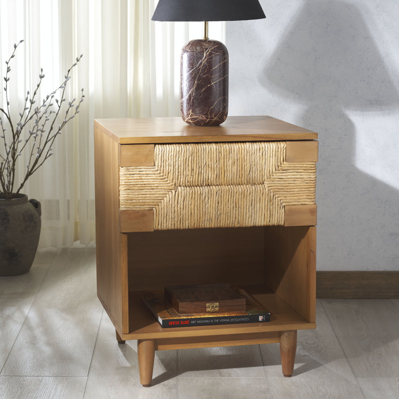 Aleja Banana Stem 1 Drawer 20" Nightstand, Natural