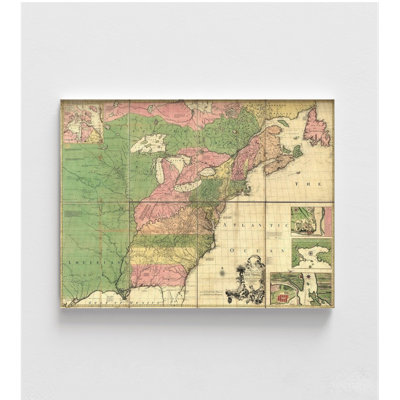 British And French Dominions In North America 1755, Antique Historical Wall Decor, North American Poster, British History Wall Art