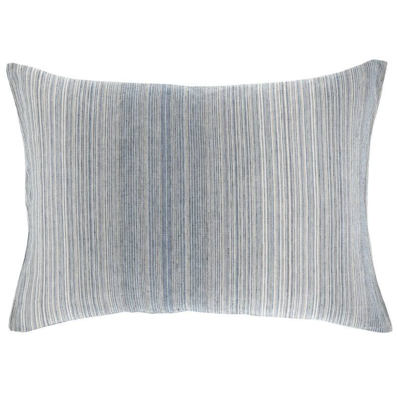Sterling Stripe Linen Blue Sham, Standard